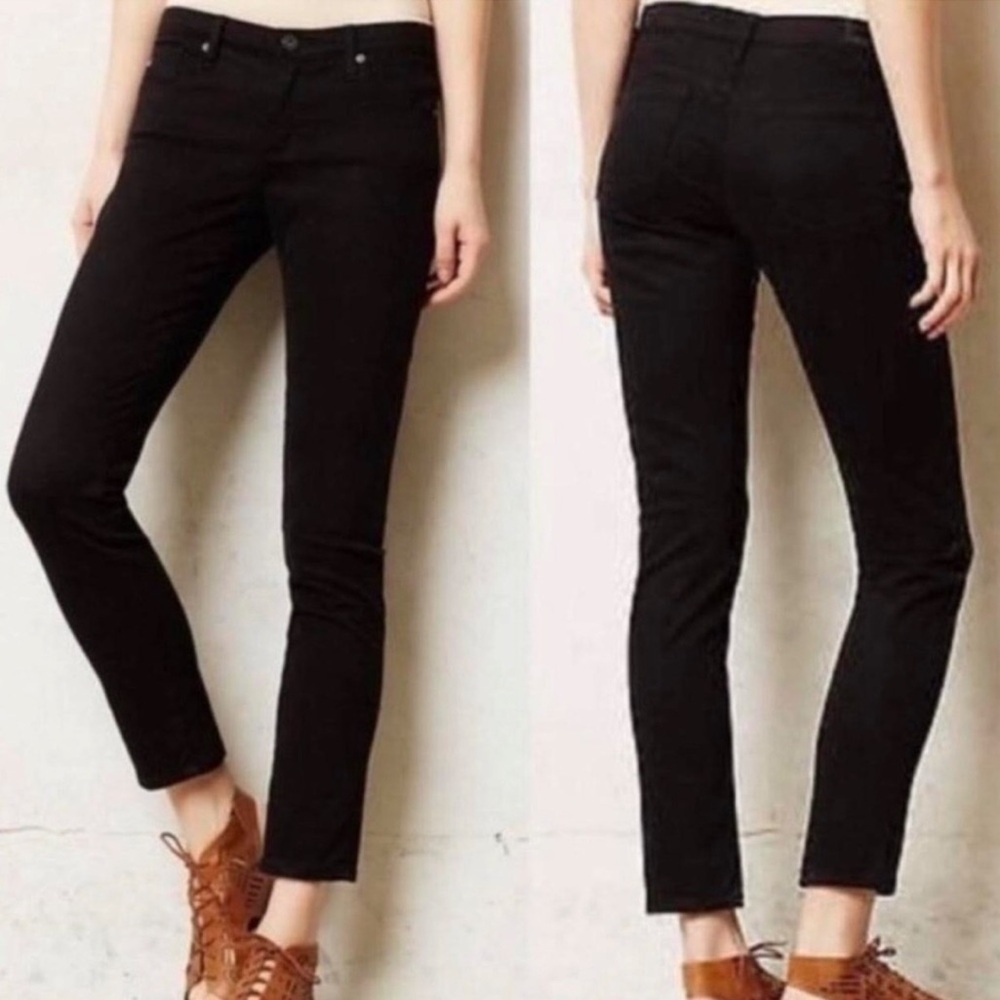 AG Stevie ankle jeans black skinny jeans with holes distressed size 26 - Picture 16 of 16